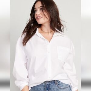 Old navy linen button down shirt white size xs